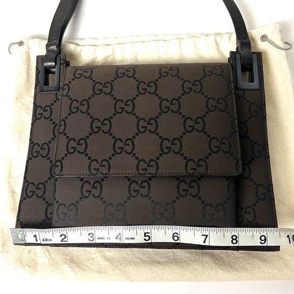 Gucci Brown and Black GG Monogram Shoulder Bag - Picture 13 of 17